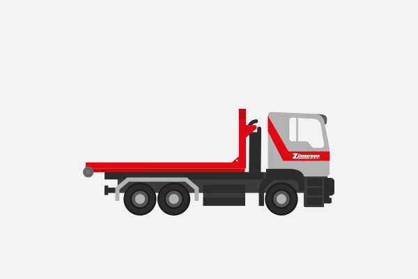 Hakengerät, 3-Achser mit Abrollflachpalett