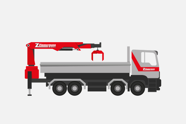 Lastwagen 4-Achser mit Kran