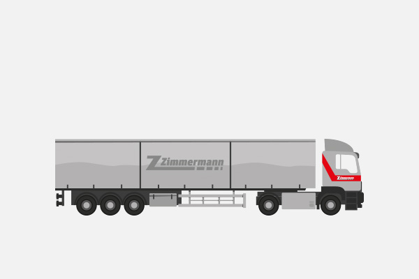 Schlepper, 2-Achser mit Blachenauflieger